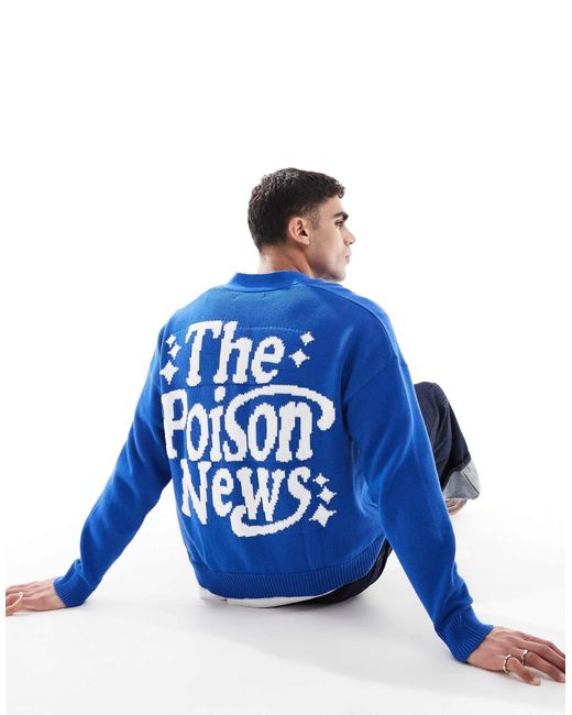 Pull&Bear – strickjacke in Blue für Herren
