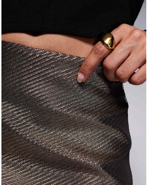 New Look Black Metallic Twill Mini Skirt