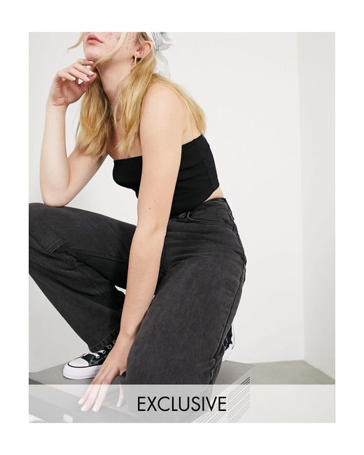 Collusion Black X014 90s baggy Dad Jeans
