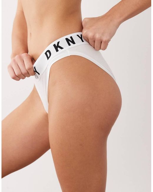 DKNY White Cozy Boyfriend Bikni Brief
