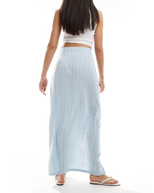 Vero Moda Blue Wrap Midi Skirt