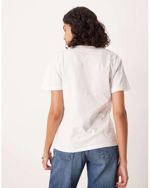 ASOS Recht T-Shirt Met Gedraaide Zijkant in het White