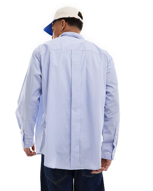 Jack & Jones Blue Oversized Cotton Poplin Shirt for men