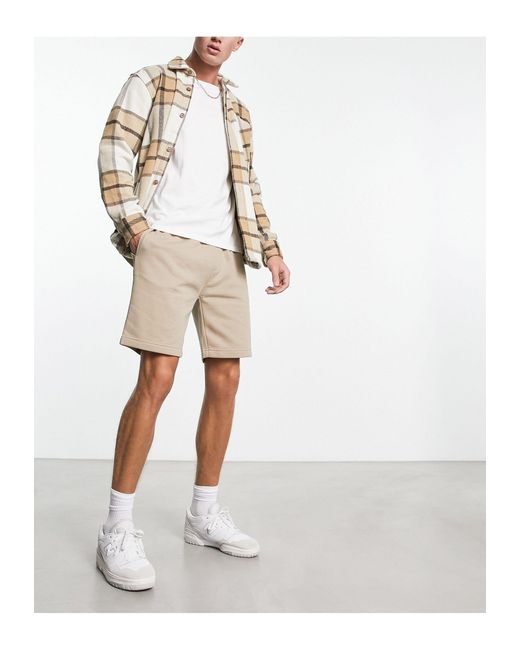 Brave Soul Jersey Shorts in White for Men | Lyst