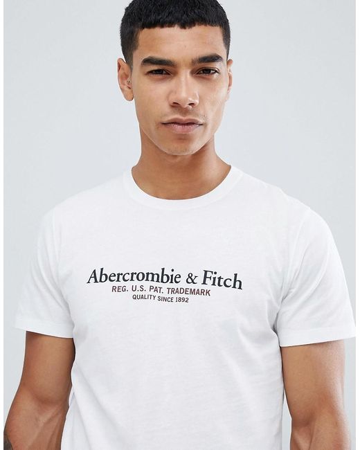 Abercrombie & Fitch Varsity Print Logo T-shirt In White for Men | Lyst
