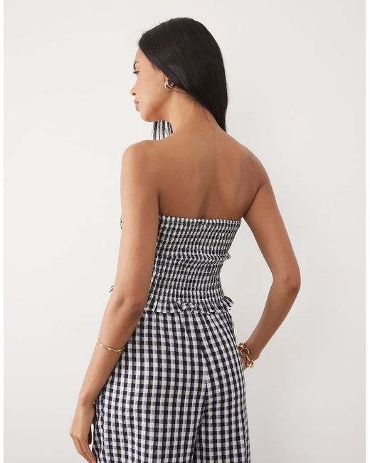 ASOS Black Shirred Bandeau Top