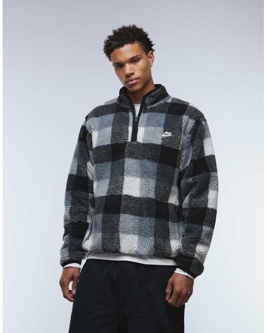 Nike Gray Club Half Zip Fleece for men