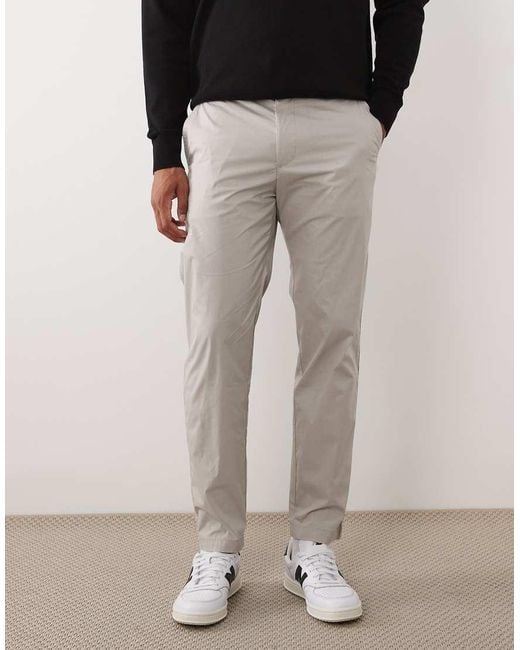 Boss Gray Hugo Boss Tapered Chino Trousers for men