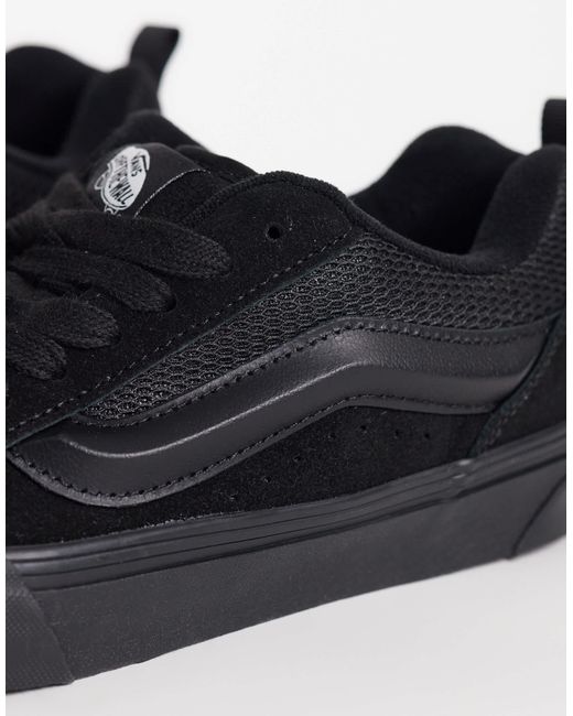 Knu skool - baskets en cuir à semelle chunky - triple Vans en coloris Black