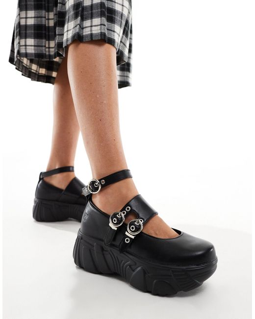 Koi Footwear Black Koi Seraphon Mystic Chunky Shoes With Buckles