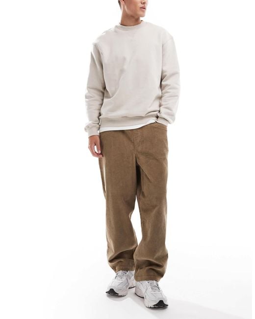 ASOS Natural Oversized Tapered Pull-on Pants for men