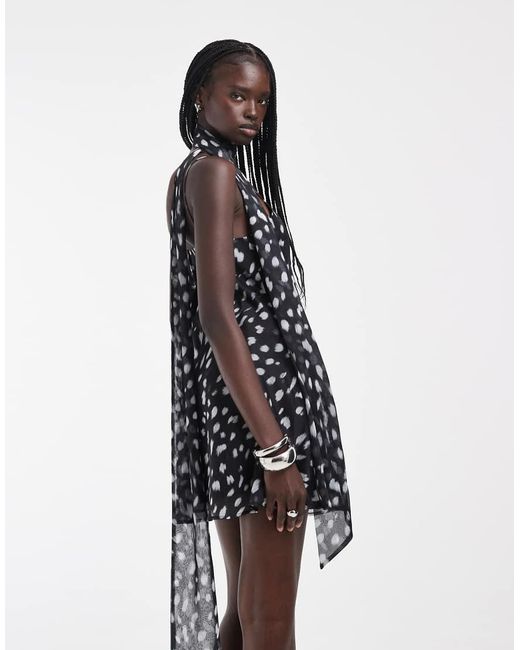 ASOS Brown Cami Mini Dress With Scarf