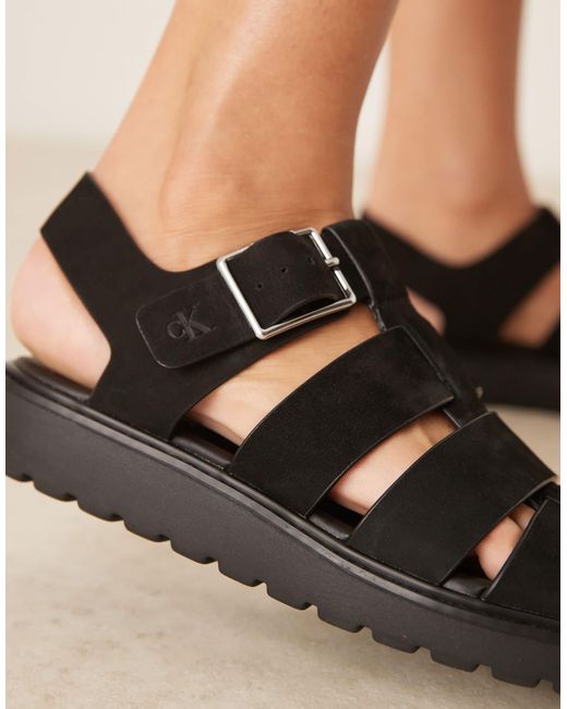 Calvin Klein Black Gladiator Style Sandals