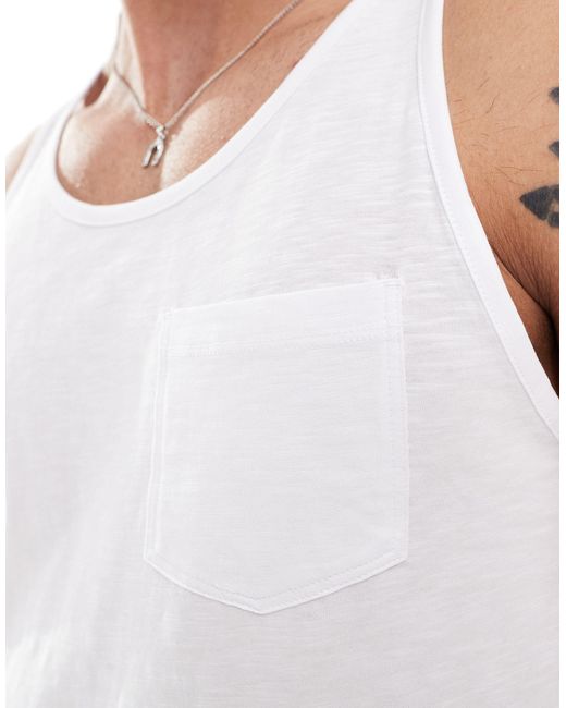 Jack & Jones White Vest With Pocket for men