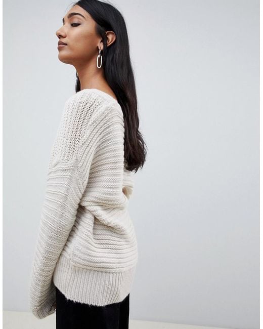 Off the shoulder v shop neck sweater