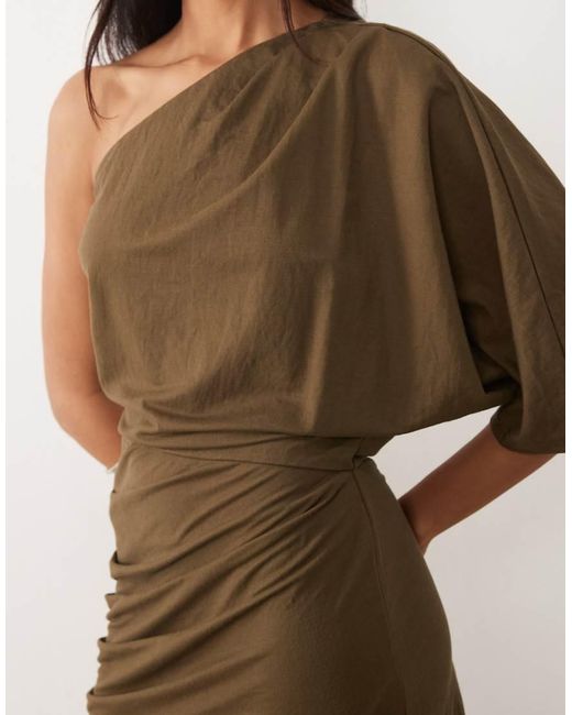 ASOS Natural Linen Look Jersey Mini Dress