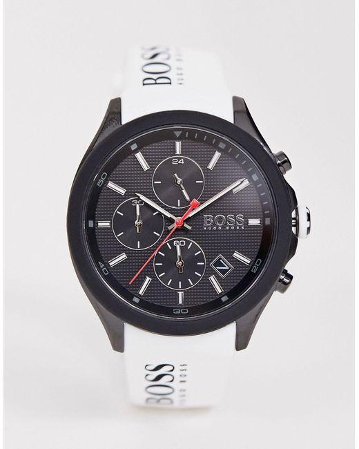 BOSS by Hugo Boss White 1513718 Velocity Athleisure Silicone Watch for men