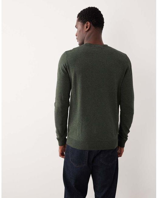 SELECTED Gray Crew Neck Knit Jumper for men