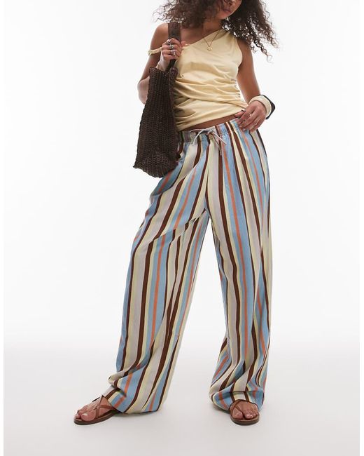 TOPSHOP Blue Linen Balloon Trouser