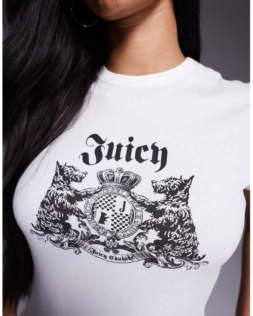 Juicy Couture White Dog Crest Logo Baby T-Shirt