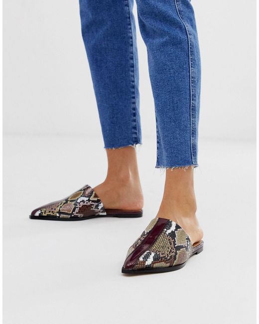ASOS Look Up Pointed Mules - Lyst