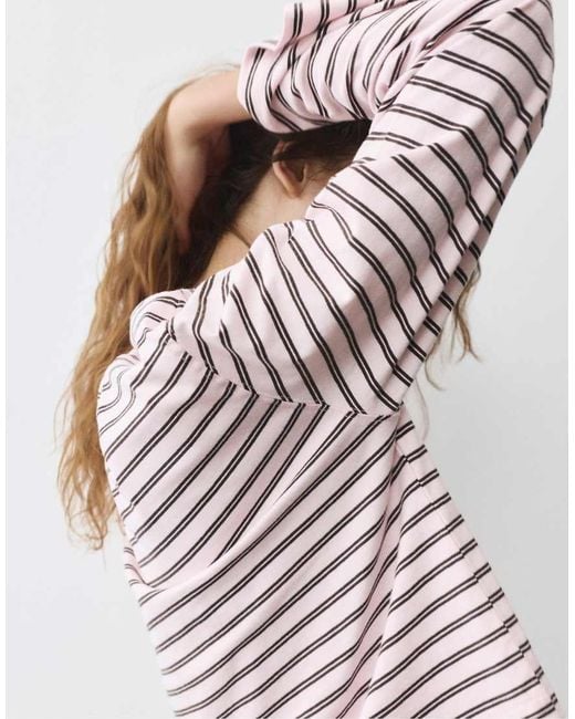 Pull&Bear Multicolor Boxy-fit Long Sleeve T-shirt