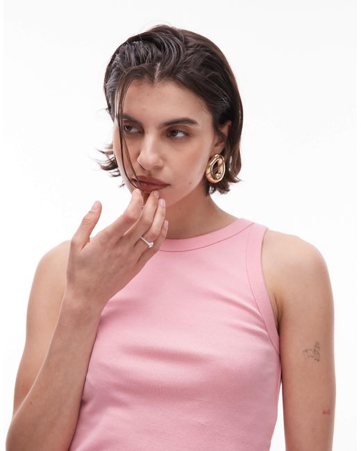 ARKET Pink – geripptes jersey-trägertop