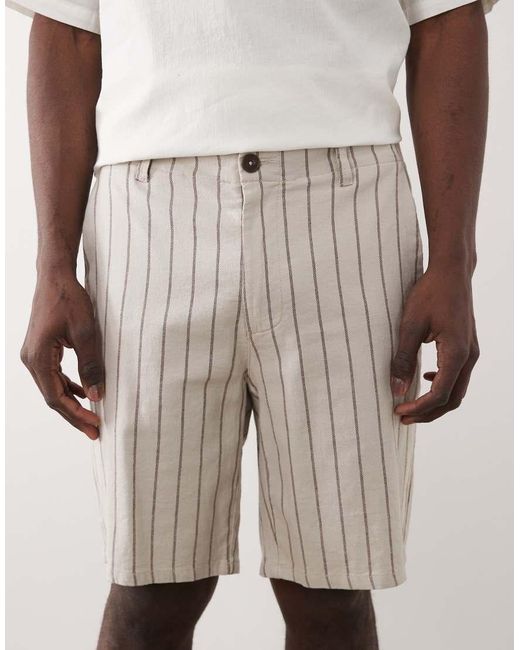 Only & Sons Natural Loose Fit Shorts With Linen for men