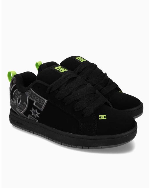 DC Shoes Black Court Graffik Leather Trainers for men