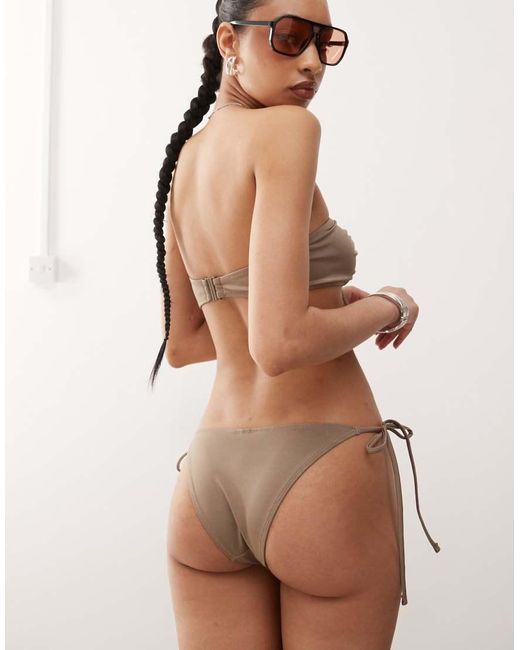 Weekday Brown Side Tie Bikini Bottoms