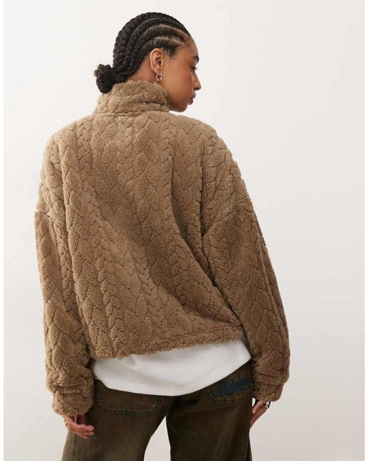 Noisy May Natural Half Zip Fluffy Fleece