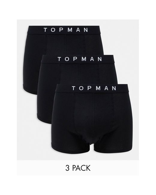 Topman Black 3 Pack Trunks for men