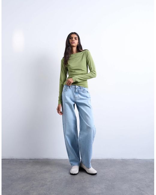 TOPSHOP White Lowrie Low Rise baggy Jean