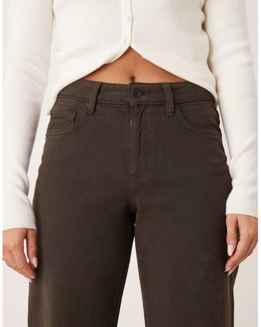 Gina Tricot Natural Low Waist Wide Leg Denim Jeans