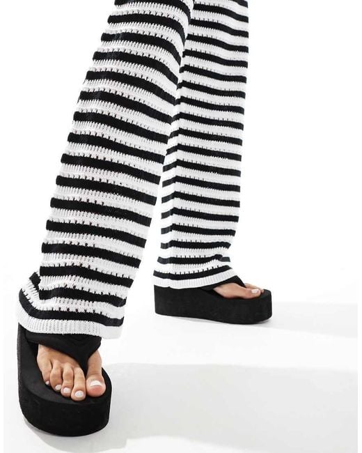 ASOS White Knitted Crochet Trouser
