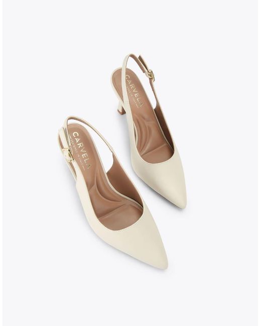 Carvela Kurt Geiger White Corletta Sling Court Heeled Shoes