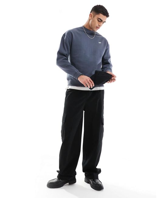 Pull&Bear Blue Stwd Sweatshirt for men