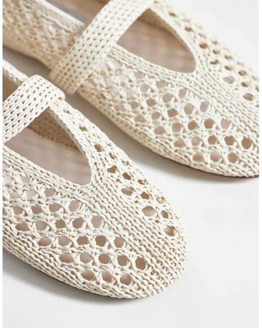 Steve Madden White Alara Woven Ballet Flats