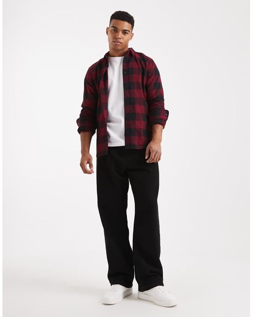Only & Sons Red Buffalo Check Shirt for men
