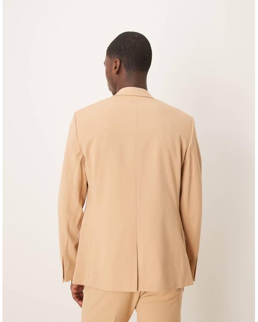 ASOS Natural Four Way Stretch Skinny Fit Suit Jacket for men