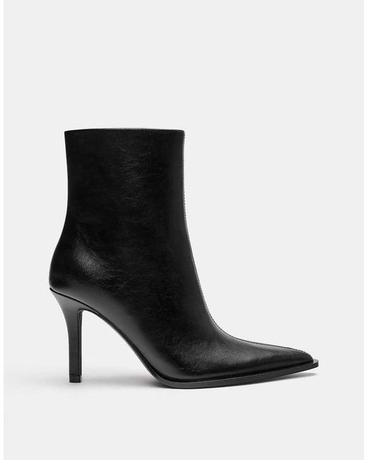 Pull&Bear Black Stiletto Heel Ankle Boots