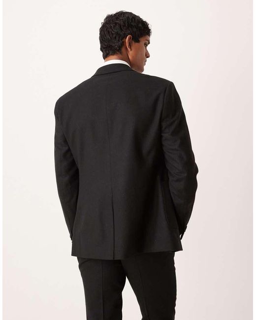 ASOS Black Slim Wool Mix Suit Jacket for men