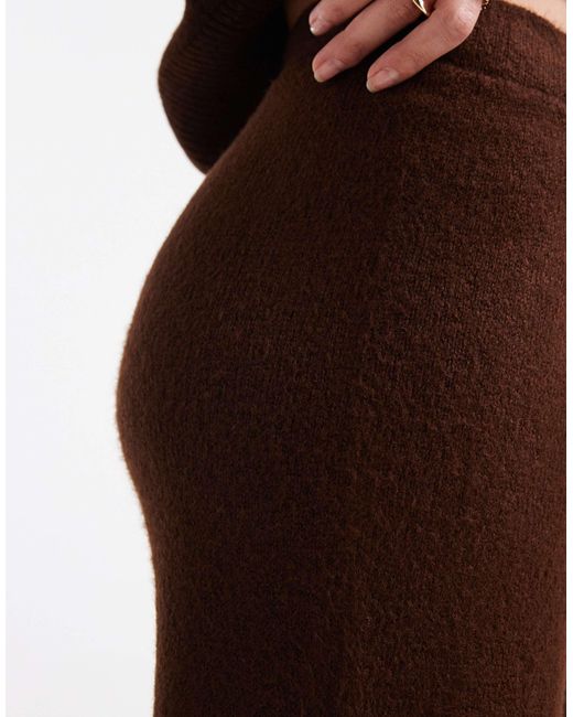 ASOS Brown Co-ord Knitted Wide Leg Trousers