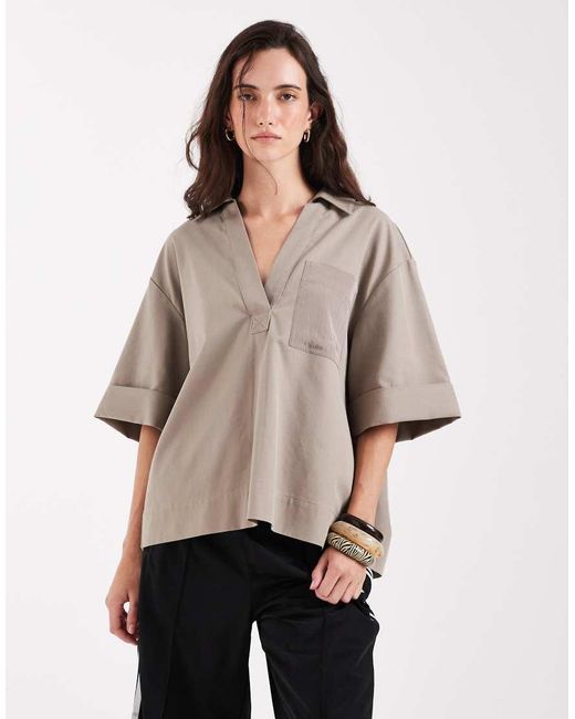 & Other Stories Natural Cotton Resort Overhead Shirt