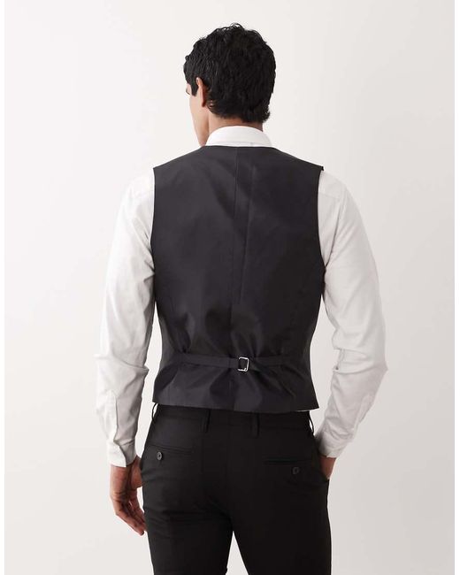 ASOS Black Skinny Suit Waistcoat for men