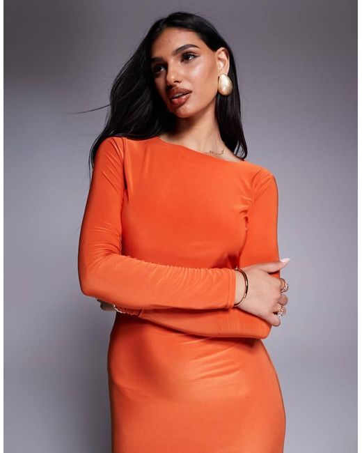 Missy Empire Red Slinky Strappy Open Back Bodycon Maxi Dress