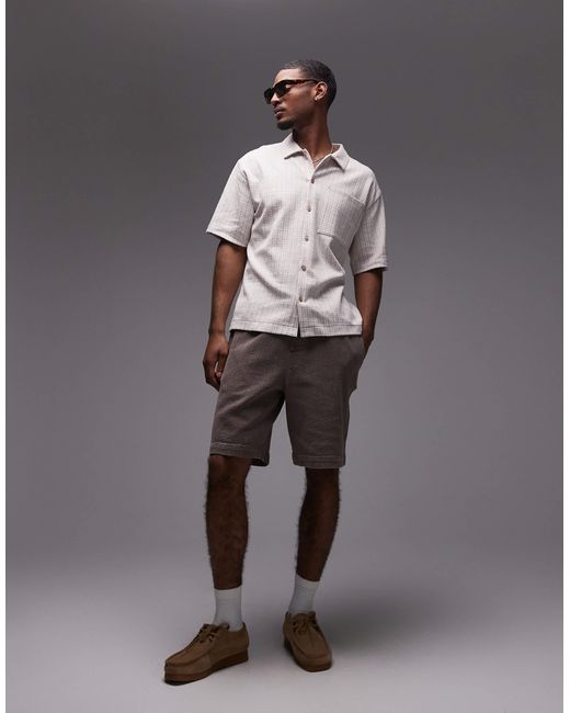 Short texturé décontracté Topman pour homme en coloris Gray