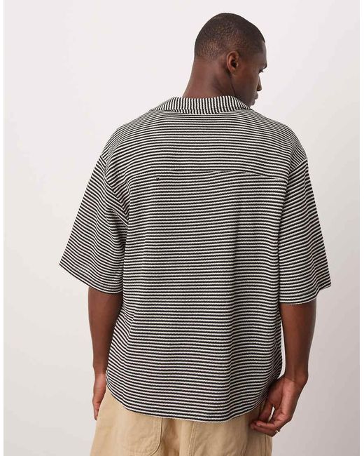 Camisa De Corte Cuadrado Extragrande De Croché De ASOS de hombre de color Gray