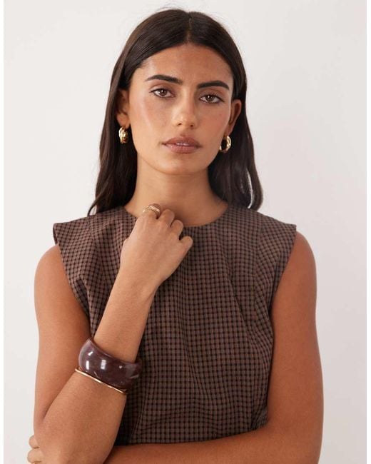 Mango Brown Sleeveless Mini Dress