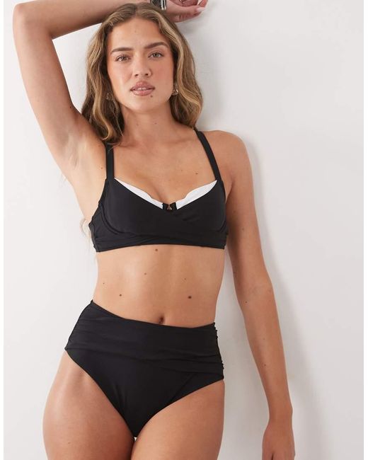 CUPSHE Black Monochrome Underwire Bikini Set